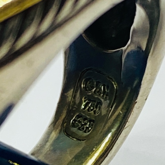 $3250 DAVID YURMAN 18K GOLD SS DIAMOND ALBION EXTRA LARGE LEMON QUARTZ R… - Picture 16 of 16